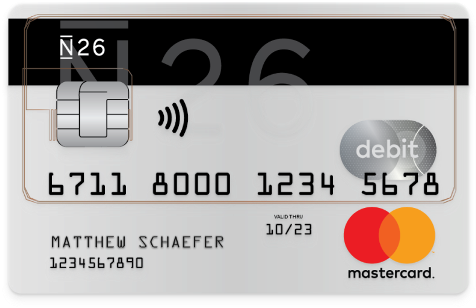 N26 Credit Card Mastercard - Numero Token N26 (500x338), Png Download