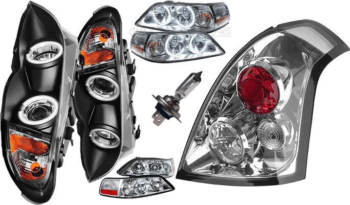 Car Lights & Accessories - Xtune 2002-2005 E46 3-series 4dr Bright Ccfl Halo Black (700x400), Png Download