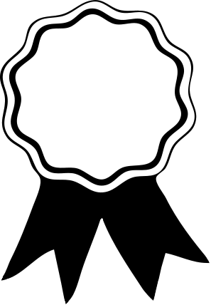 Certificate Clipart Black And White - Award Ribbon Template (297x428), Png Download