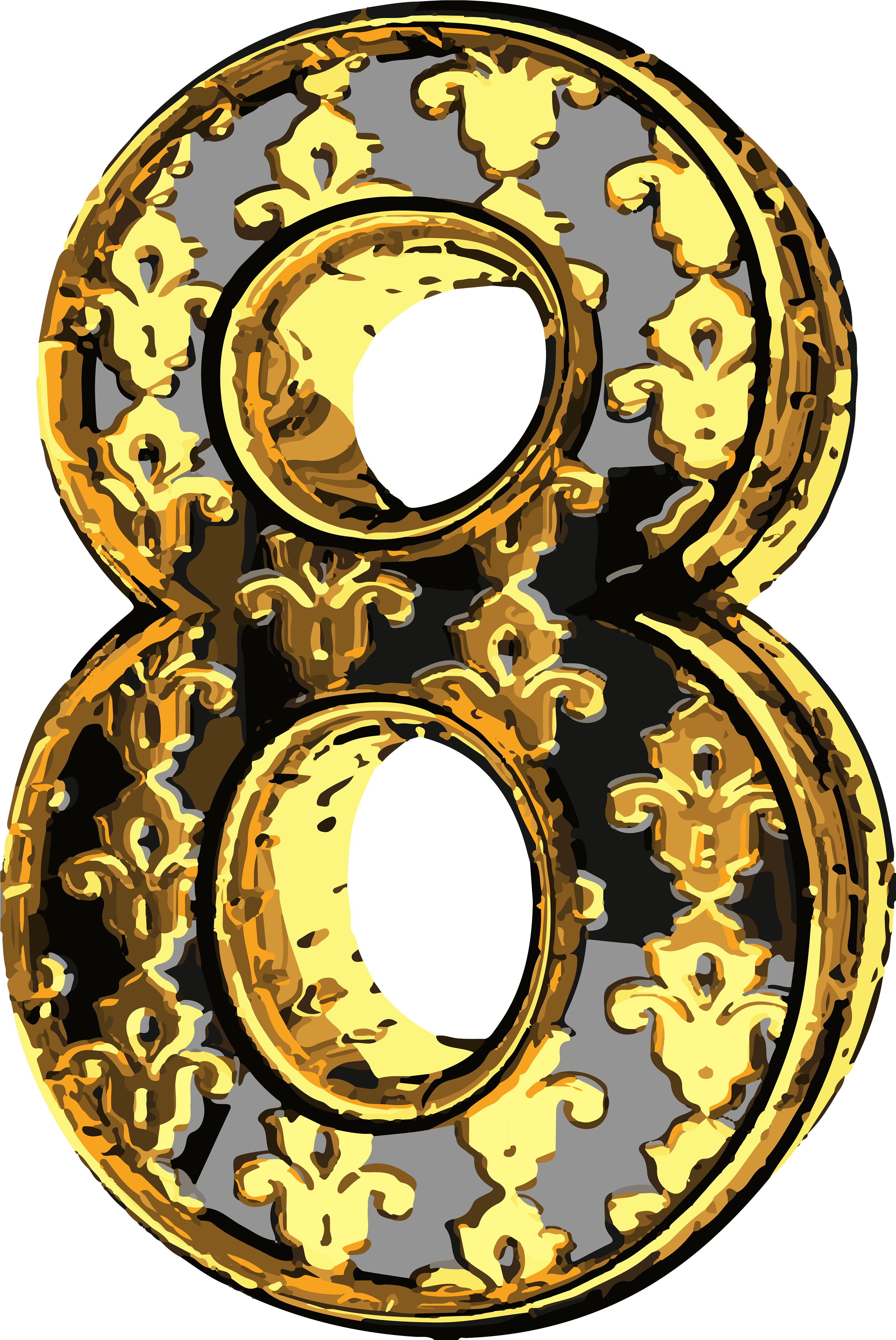 Elegant Vintage Number Eight Png Clip Art Image - 8 Doors Of Jannah (3342x5000), Png Download