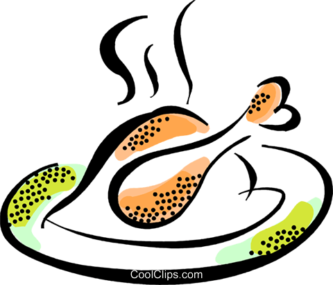 Roasted Chicken Royalty Free Vector Clip Art Illustration - Frango Assado Clipart (480x411), Png Download