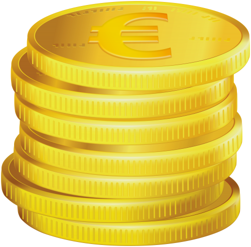 Gold Euro Coins Png Clipart - Portable Network Graphics (500x493), Png Download