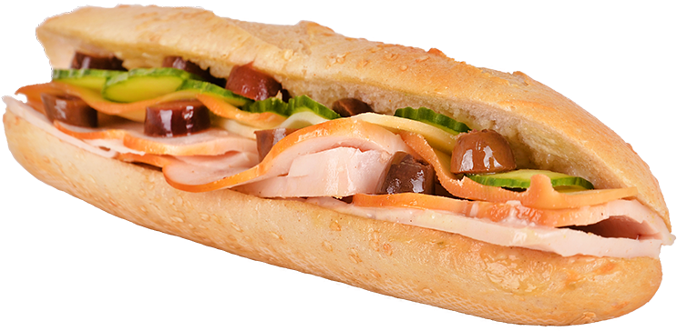 White Baguette With Roasted Chicken - Bánh Mì (800x530), Png Download