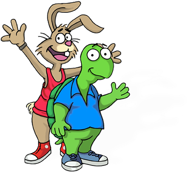 Livingbooks Tortoise And The Hare - Tortoise And Hare Clip Art (385x375), Png Download