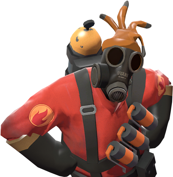 Pyro With The Respectless Rubber Glove Tf2 - Pyro Rubber Glove Hat (580x584), Png Download