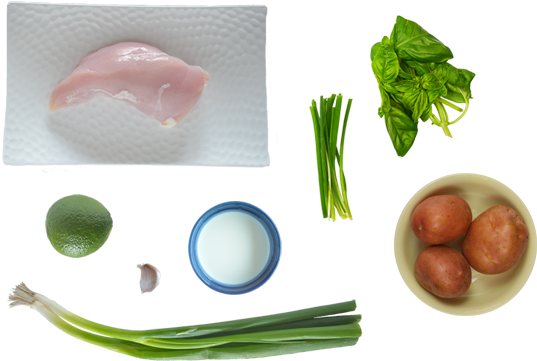 Green Goddess Roast Chicken Ingredients - Roast Chicken (570x380), Png Download