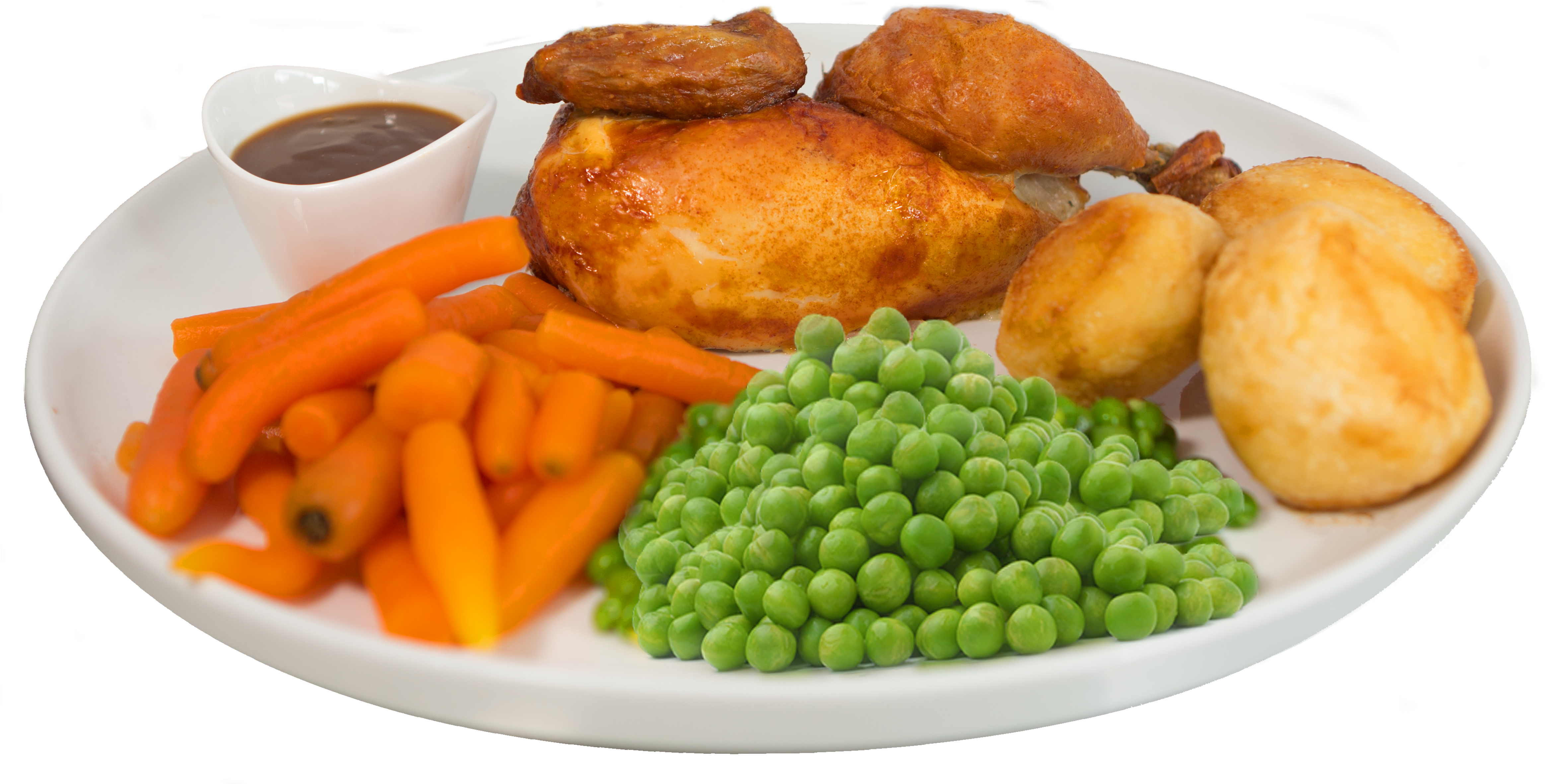 1/2 Roast Chicken & Veggies (5760x3840), Png Download