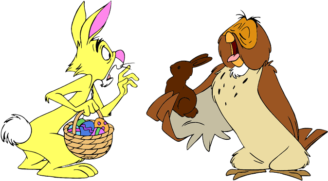Hare Clipart Owl - Rabbit And Owl Pooh (683x385), Png Download