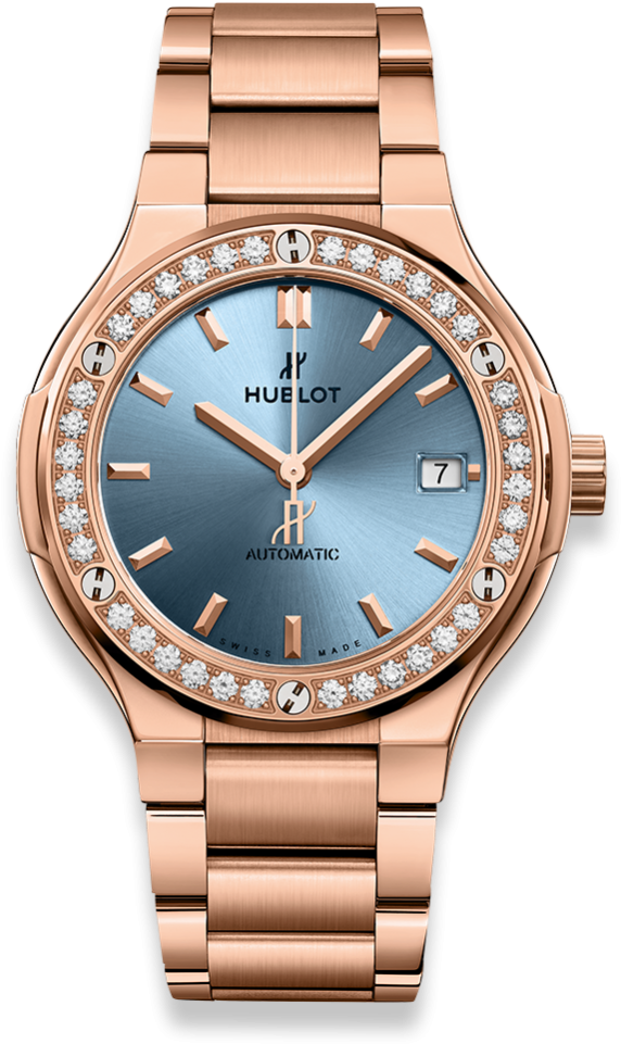Classic Fusion King Gold Light Blue Bracelet - Hublot 568 Nx 891p Nx 1204 (1000x1000), Png Download
