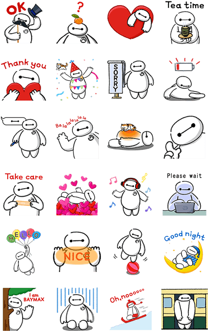 Big Hero - Cute Baymax Fb Stickers (420x673), Png Download