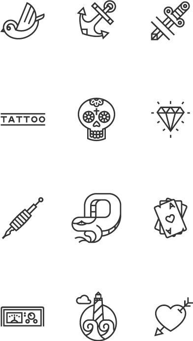 Tattoo Icon (392x691), Png Download