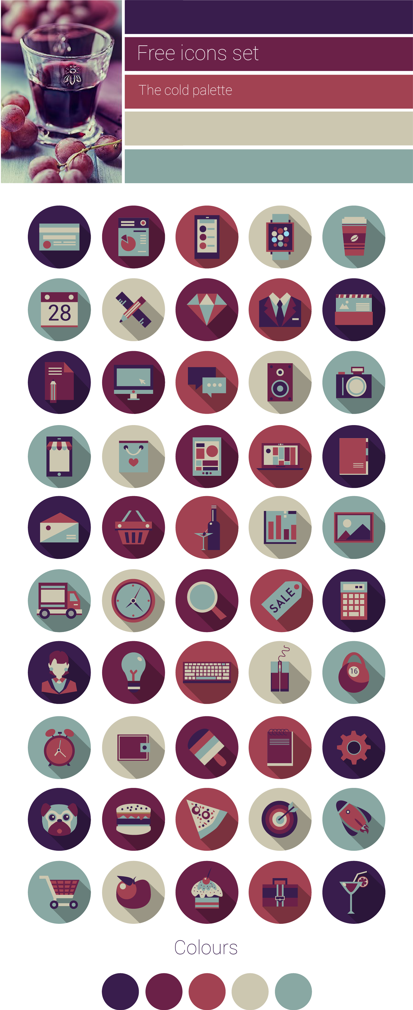 Free Flat Icons For Landing Page On Behance - Free Flat Icons For Landing Page (1400x3425), Png Download