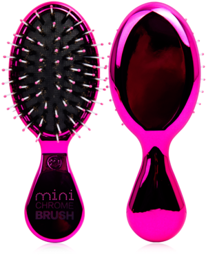 Mini Chrome Boar Bristle No-frizz Paddle Brush - Bristle (378x480), Png Download