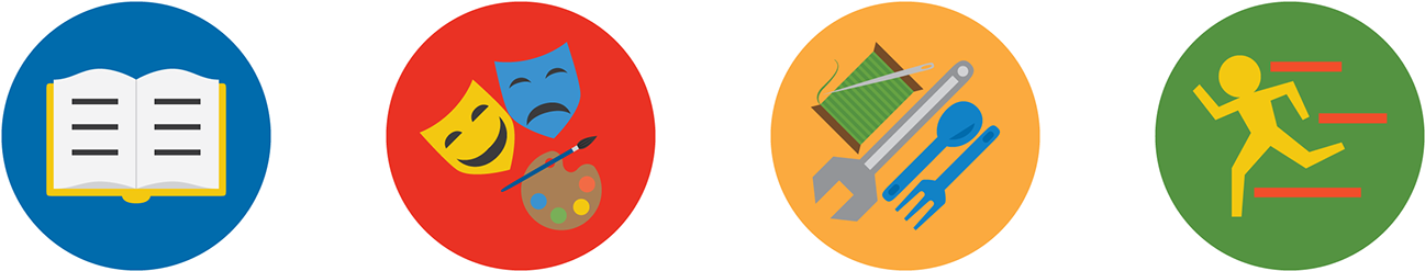 A Series Of Icons Representing The K To 12 Program's - Arts And Design Track Logo (1400x350), Png Download