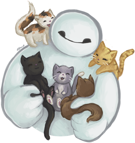 Drawn Grumpy Cat Baymax - Big Hero 6 Cats (500x529), Png Download