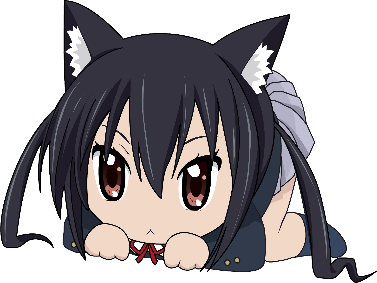 Azusa Nakano Render By Zerouploads - Anime Cat Chibi Girl (1584x1200), Png Download
