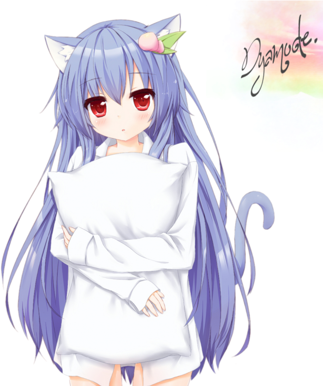 Наклейка Неко Png - Blue Anime Cat Girl (700x793), Png Download