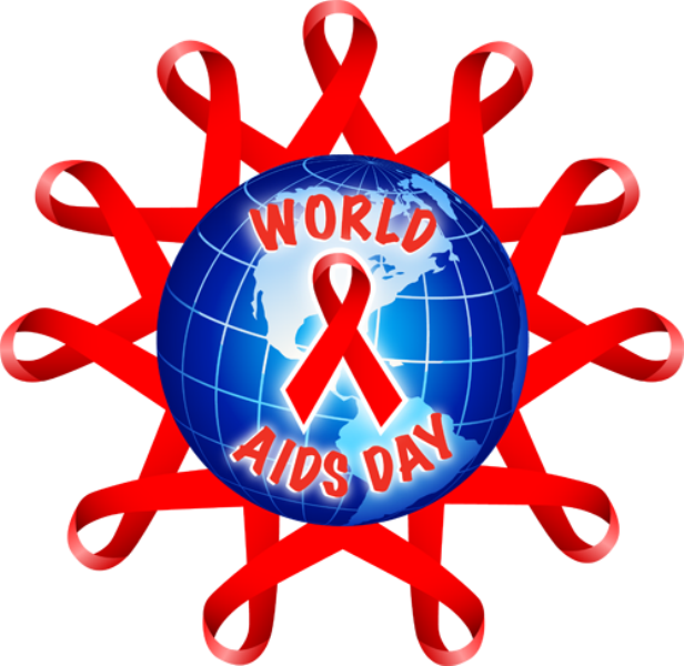 World Aids Day Red Ribbon - World Aids Day Clip Art (616x600), Png Download