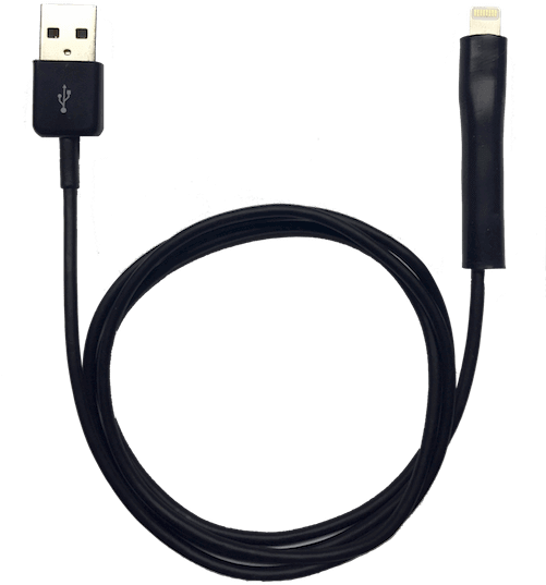 Black 1 Meter Lightning Cable With Cordcondom Applied - Hdmi Multimedia Inset + Oehlbach Pro Hs (500x546), Png Download