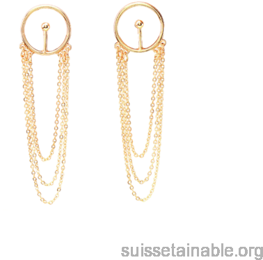 Women Circle Fringed Alloy Chain Drop Earrings - Sanwood Women's Tassel Dangle Drop Studs Earrings Cocktail (500x500), Png Download