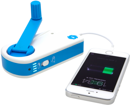 Charge Iphone Via Hand Crank Machine - Soscharger Sos Charger Hand-crank Emergency Cell Phone (460x366), Png Download