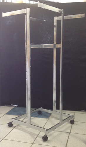 4 Arm, Straight Extendable Arm Clothing Display Rack - Clothing (500x500), Png Download