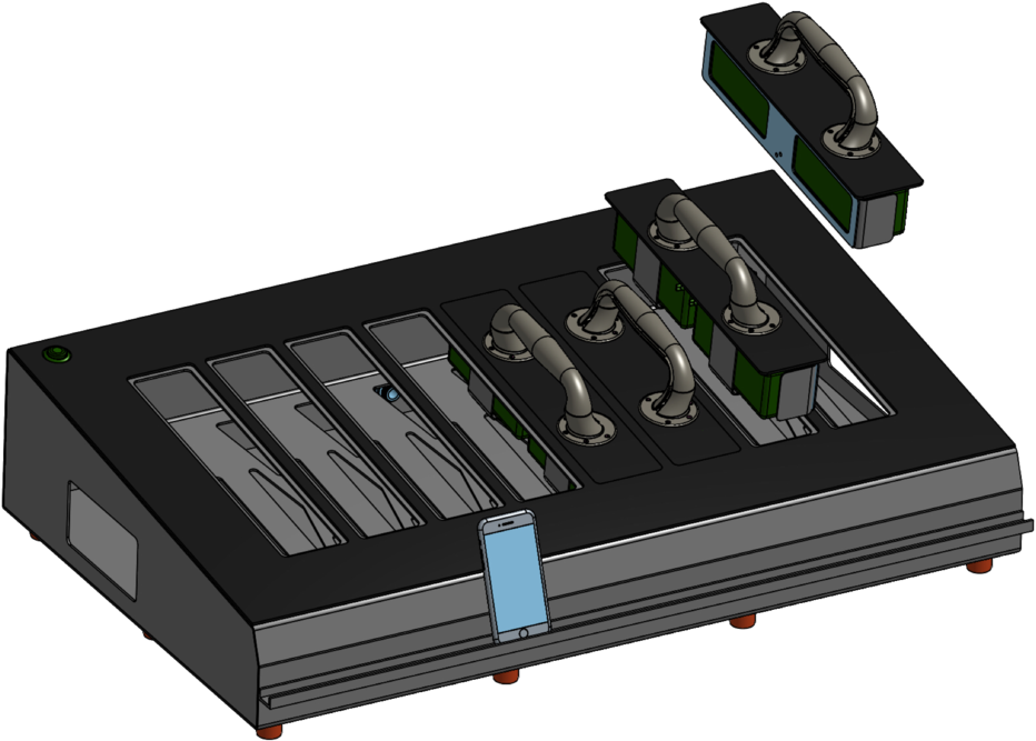 I Compacted The Charging Station And Added An Iphone - Electrical Connector (1000x697), Png Download
