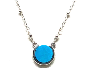 Stone Circle Necklace - Gold (428x480), Png Download