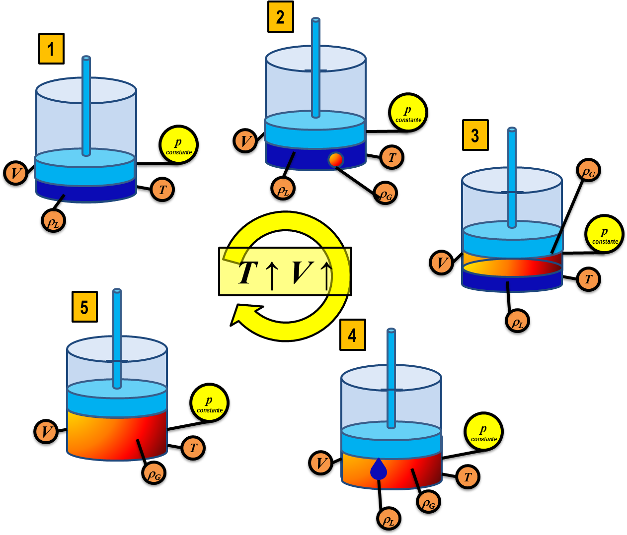Comportamiento De Fases Proceso Isobarico Aumentando (1271x1085), Png Download
