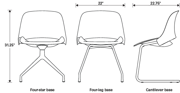 Humanscale Side Office Chair Trea - Specification (1000x390), Png Download