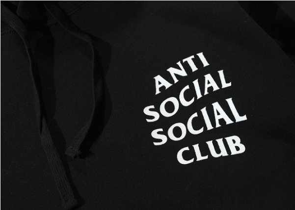 Anti Social Social Club Plain Hooded Sweater - Anti Social Social Club Unisex Long Sleeve (600x600), Png Download