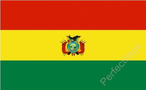 Bolivia With Crest Flag - Drapeau De La Bolivie (500x500), Png Download