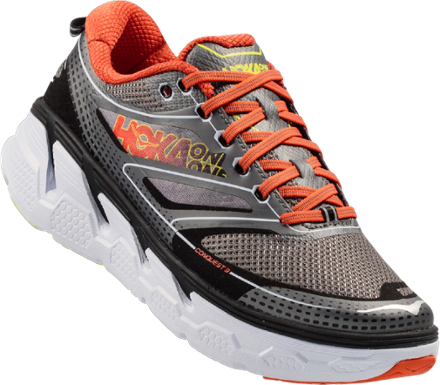 Hoka One One Men's Conquest 3 Road-running Shoes Gray/orange - Hoka Conquest 3 Grey Orange 44 2 3 (440x385), Png Download
