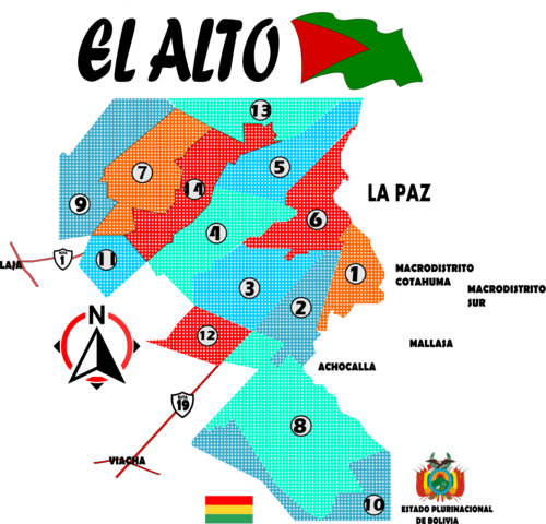 Distritos El Alto Mapa - Mapa De El Alto (500x480), Png Download