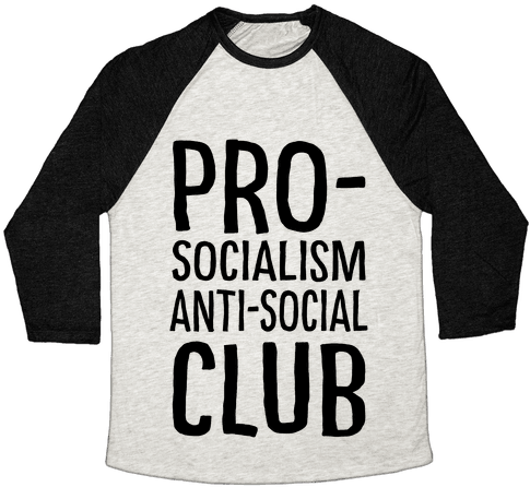 Pro Socialism Anti Social Club Baseball Tee - Halloween Raccoon Costume (484x484), Png Download