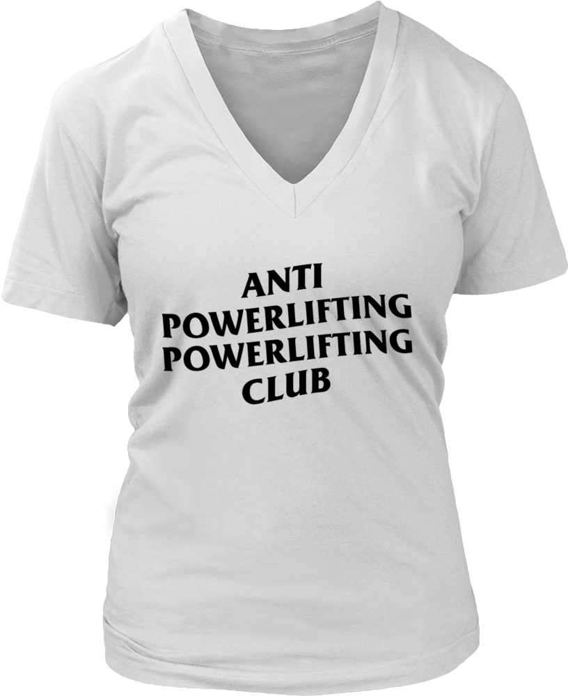 Anti Social Social Club Powerlifting Club Whitet-shirt - Stand With Rex (ladies) - Ladies V-neck Tee / White (1000x1000), Png Download