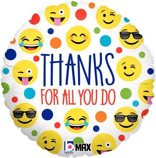 Globo Emoji Thanks For All You Do - Emoji Happy Birthday Balloon Bouquet Set (536x536), Png Download