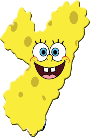 Alfabeto De Bob Esponja Derretido - Imagenes Animadas Bob Esponja (350x534), Png Download