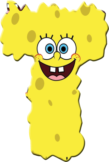 Alfabeto De Bob Esponja Derretido - Spongebob Squarepants (361x535), Png Download