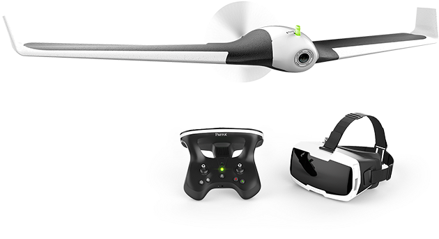 Cockpit Glasses - Parrot Bebop 2 Drone - White With Skycontroller 2 And (900x440), Png Download