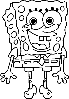 Dibujo De Bob Esponja Alegre Para Colorear - Sponge Bob Coloring Pages (600x470), Png Download
