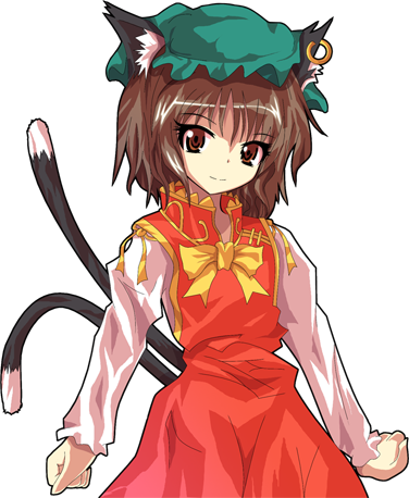 De Chen - Touhou Project Chen (376x458), Png Download
