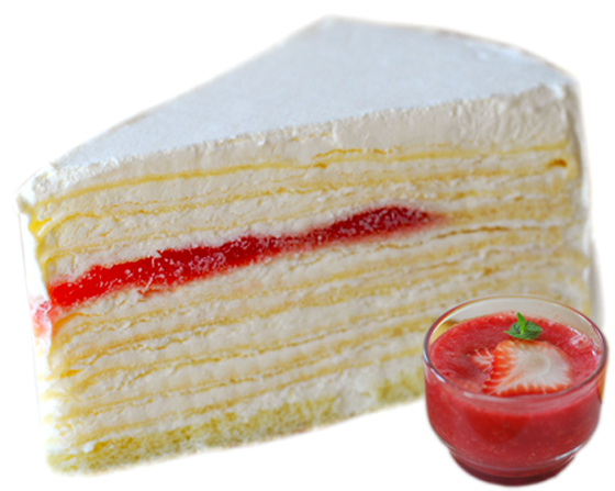 Strawberry Crepe - เค ร ป เค้ก Png (600x450), Png Download