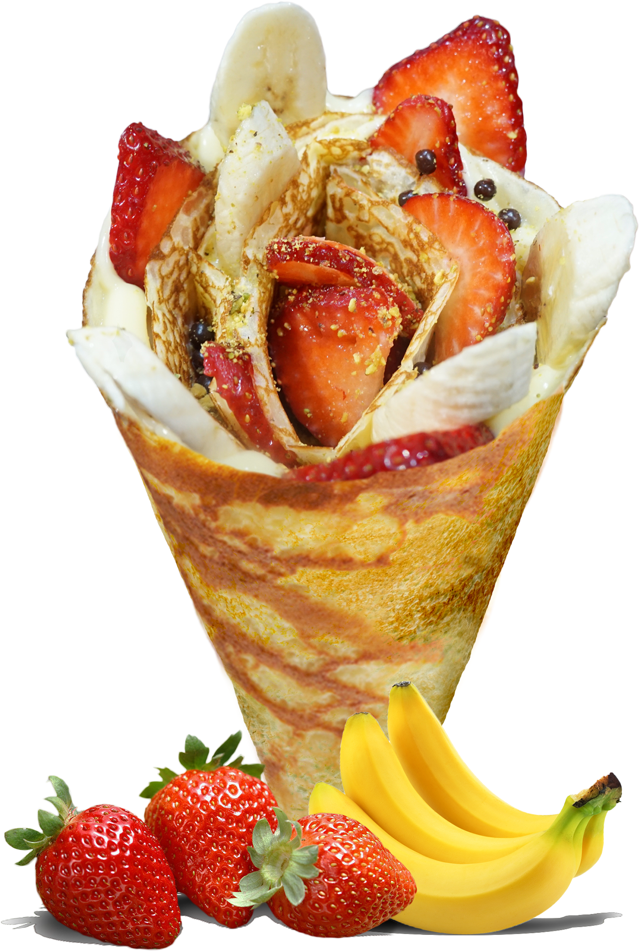 Strawberry Banana - T Swirl Crepe (1440x2160), Png Download