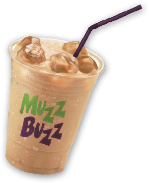 Muzz Buzz Is Iced Latte, Frappe, Milkshake, Ice Chocolate, - Ice Coffee Cup Png (354x406), Png Download