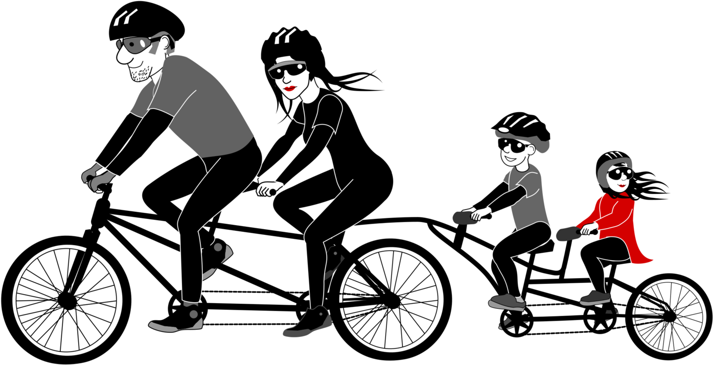 Family Biking - Family Bike Ride Png (1280x654), Png Download