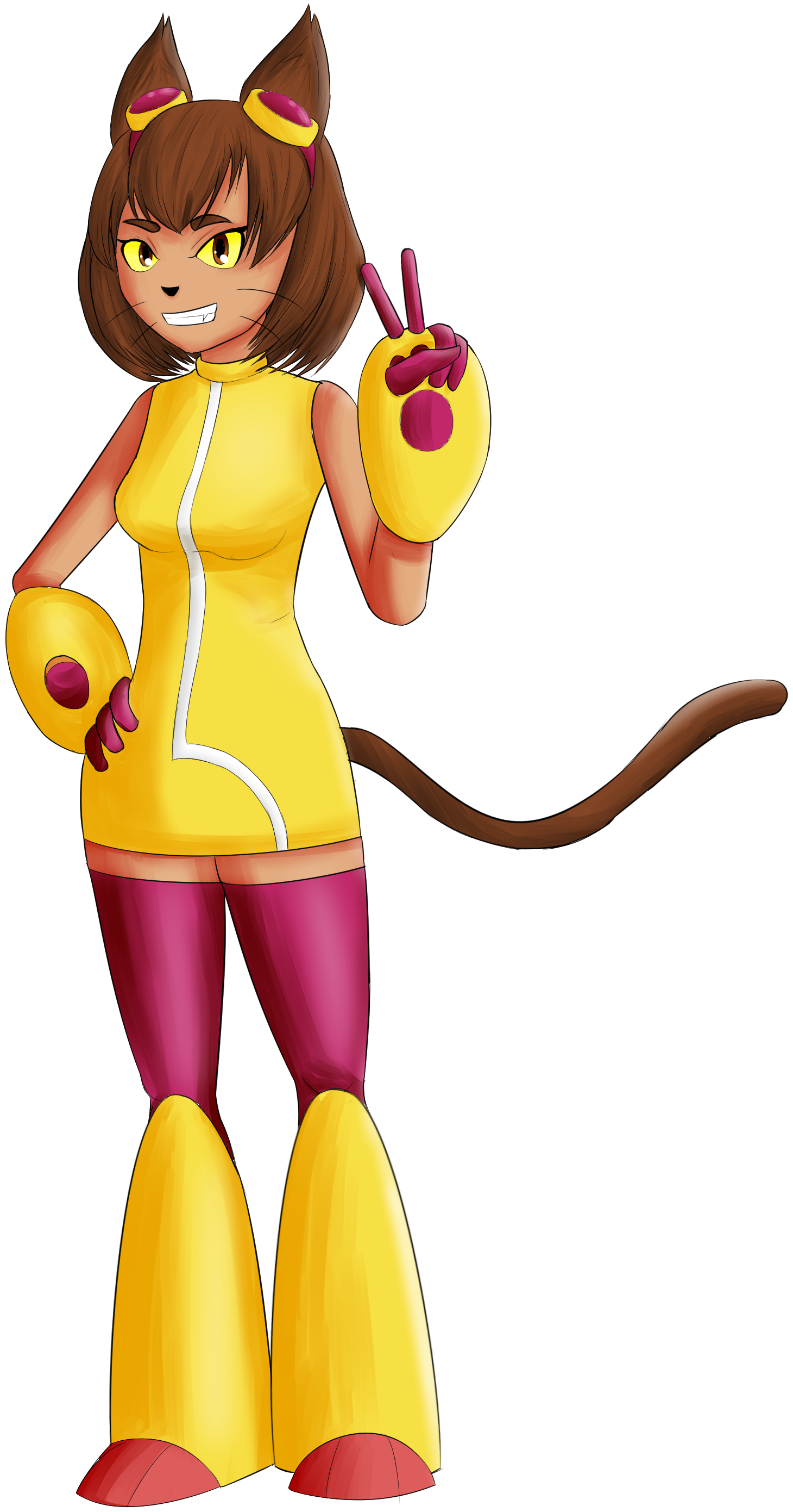 Fan Art Of Rubberross's Cat Girl - Cartoon (2108x3128), Png Download