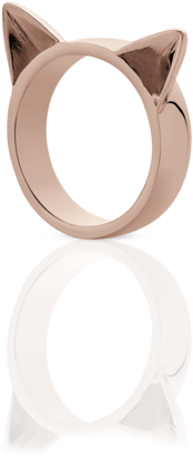 Cat Ears Ring - Lucky Cat Ears Ring Gold (500x500), Png Download