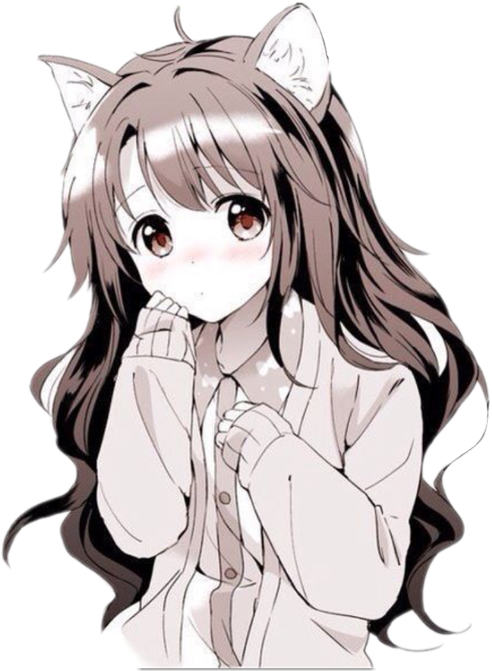 Report Abuse - Kawaii Neko Anime Girl (713x973), Png Download