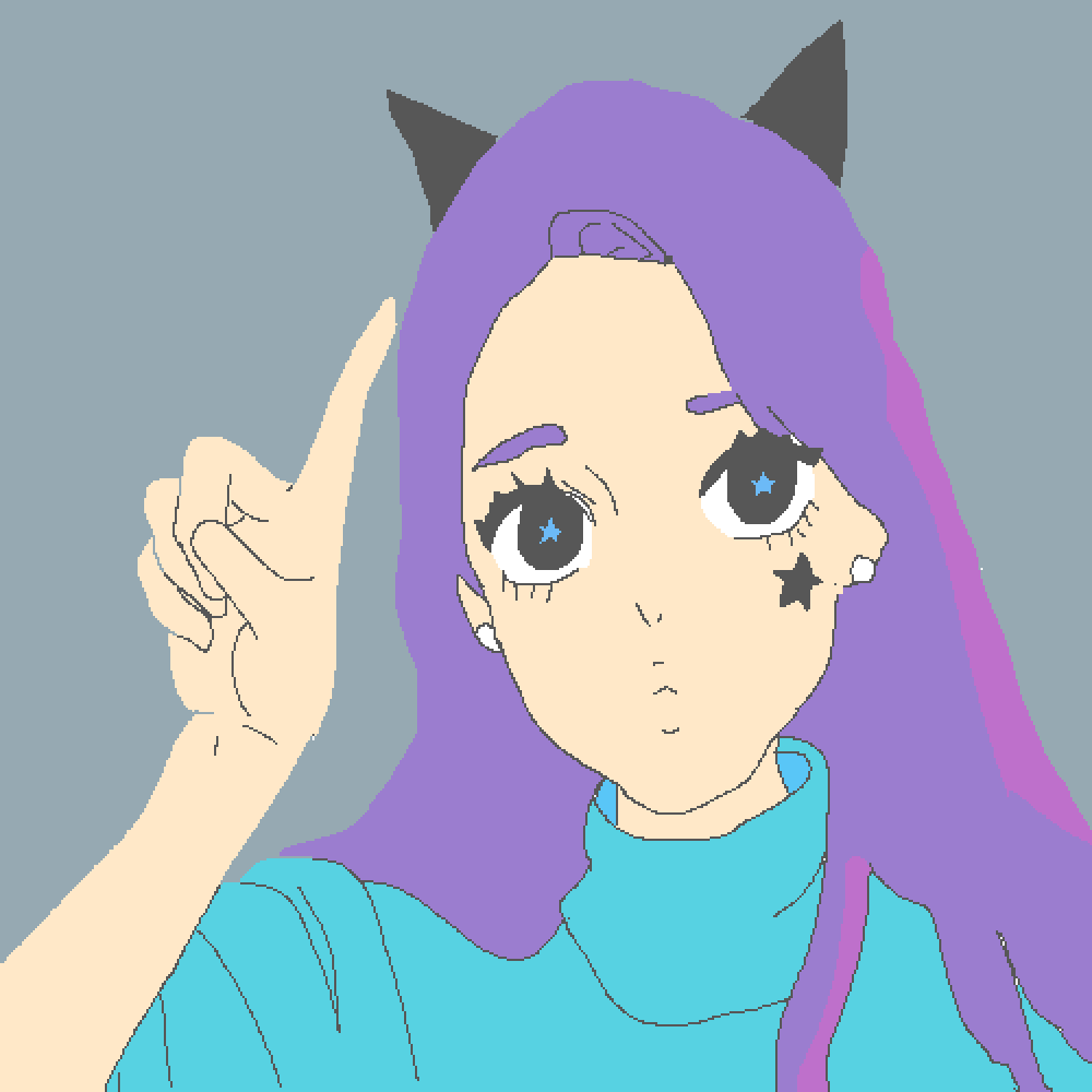 Cat Girl - Cartoon (1000x1000), Png Download